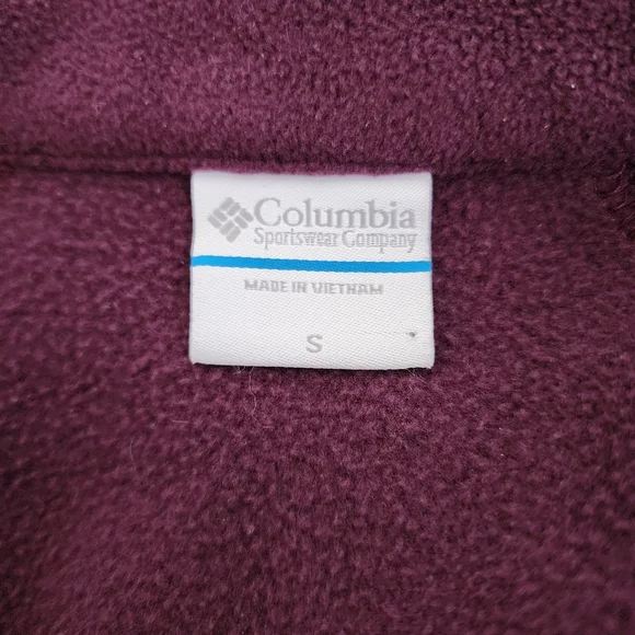 Columbia Purple Fleece Zip Up Size Small - Picture 6 of 7